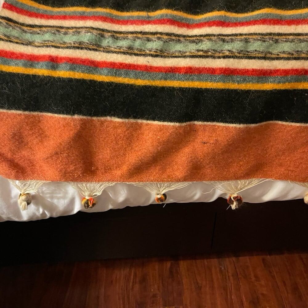 Wool throw blanket native great colors